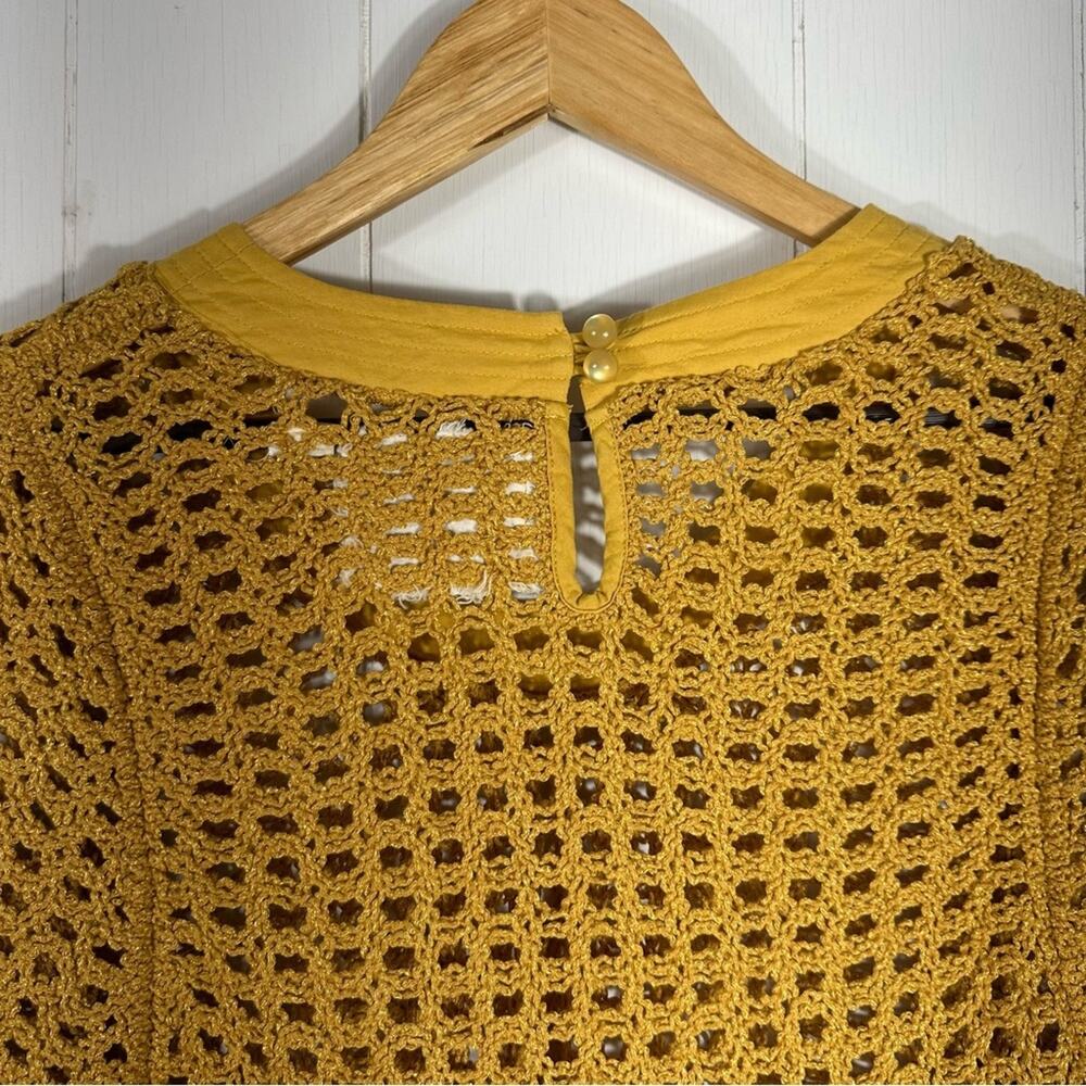 Anthropologie Angel of the North Senoia Crochet Sweater Top Size Small - Picture 6 of 9